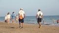 Punta Umbria, Huelva, Spain - August 7, 2020: The Beach safety guard of Junta de Andalucia.