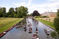 Punter boats passing King s college in Cambridge Royalty Free Stock Photo