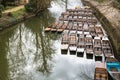 Punting boats moored up by Magdelan bridge