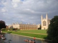 Punting on canal at Cambridge University England Royalty Free Stock Photo