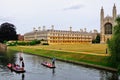 Punting in the Canals of Cambridge Royalty Free Stock Photo