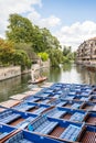 Punting by Quayside in Cambridge Royalty Free Stock Photo