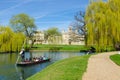 Punting on river Cam, Cambridge, UK Royalty Free Stock Photo