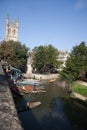 Punting on The River Cherwell in Oxford next to Magdalen College in the UK Royalty Free Stock Photo