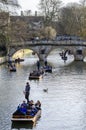 Puntng in river Cam Royalty Free Stock Photo