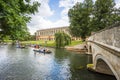 Punts in front of Wren Library Royalty Free Stock Photo