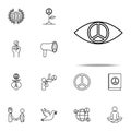 pupil of peace sign icon. human rights icons universal set for web and mobile Royalty Free Stock Photo