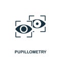 Pupillometry icon. Monochrome simple Neuromarketing icon for templates, web design and infographics Royalty Free Stock Photo