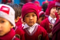 Pupils during dance lesson in primary school, in Kathmandu, Nepal. Royalty Free Stock Photo