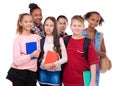 Pupils with different complexion and clothes Royalty Free Stock Photo