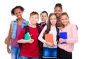 Pupils with different complexion and clothes Royalty Free Stock Photo