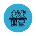 pupils icon. Element of school for mobile concept and web apps icon. Thin line icon with shadow in badge for website design and de