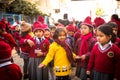 pupils during lesson in primary school, Dec 22, 2013 in Kathmandu, Nepal. Royalty Free Stock Photo