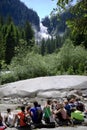 Pupils near Krimml Waterfalls, Austria Royalty Free Stock Photo