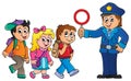 Pupils and policeman image 1