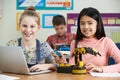 Pupils In Science Lesson Studying Robotics Royalty Free Stock Photo