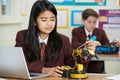 Pupils In Science Lesson Studying Robotics Royalty Free Stock Photo