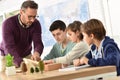 Pupils and teacher in classroom