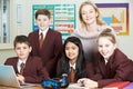 Pupils And Teacher In Science Lesson Studying Robotics Royalty Free Stock Photo