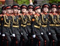 Pupils of the Tver Military Suvorov School during the parade on Red Square in honor of the Victory Day.