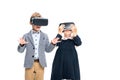 Pupils in VR headsets Royalty Free Stock Photo