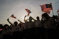 Pupils Waving Malaysia Flag Royalty Free Stock Photo