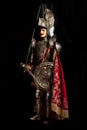 Pupo Orlando Red, Sicilian Puppet on Black Background Ã¢â¬â Traditional Souvenir `Opera dei Pupi`