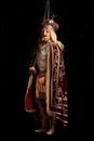 Pupo Carlo Magno Charlemagne, Sicilian Puppet on Black Background Ã¢â¬â Traditional Souvenir `Opera dei Pupi`