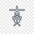 Puppet concept vector linear icon isolated on transparent background, Puppet concept transparency logo in outline style