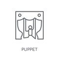 Puppet linear icon. Modern outline Puppet logo concept on white