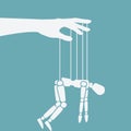 Puppet marionette on ropes. Chronic fatigue syndrome concept Royalty Free Stock Photo