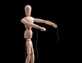 Puppet, marionette with torn strings. Abuse prevention, authority, domination stop. Emancipation from slavery. Freedom