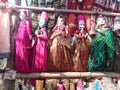 Puppet show dolls for sale. Anjuna market, Goa, India.