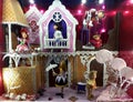 Puppet show. One of the decoration of shop windows for the new year in Kiev.