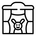 Puppet theater at school icon outline vector. Theatre show