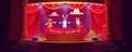 Puppet theater on stage, funny dolls perform show