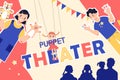 Puppet Theatre Flat Collage Royalty Free Stock Photo