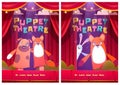 Puppet theatre posters with animals dolls