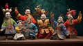 Puppeteers perform in traditional Chinese dramas at festivals.AI Generated Royalty Free Stock Photo