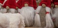 Puppets of Christmas gnomes in a group Royalty Free Stock Photo