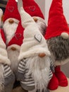 Puppets of Christmas gnomes in a group Royalty Free Stock Photo