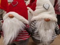 Puppets of Christmas gnomes in a group Royalty Free Stock Photo