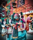 Puppets of Newari community controlled by strings