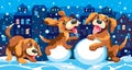Puppies and snow Royalty Free Stock Photo