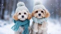 Puppies in Winter Attire