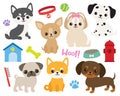 Cute puppy dog vector illustration. Royalty Free Stock Photo