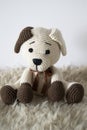 Puppy Amigurumi. Crochet Stuffed Animal. Ecofriendly Toy Royalty Free Stock Photo