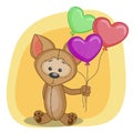 Puppy with baloons