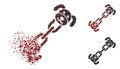 Dissolving Pixelated Halftone Puppy Chain Icon