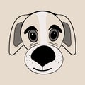 Puppy cute funny cartoon dog head